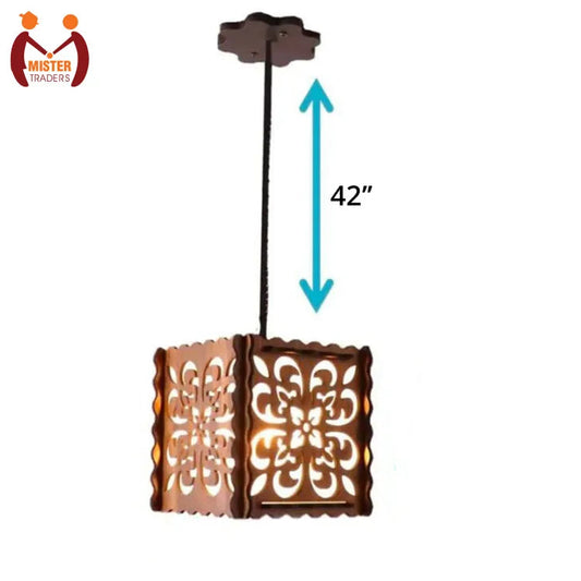 Mister Traders Brand Wooden Pendant Ceiling Hanging Light Lamp | lights for decoration | lights | room decoration lights | wooden lamp | hall decoration items | Lamp For Bedroom I Wooden Lamp I Wooden Lamps For Room I Decorating items I Decoration Pieces